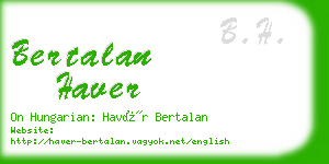 bertalan haver business card